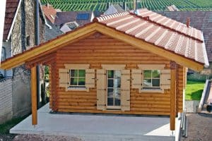 Ferienhaus – Blockhaus – Vorderansicht