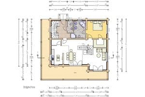 Wohnhaus - Blockhaus - Grundriss EG - Perr Blockhausbau