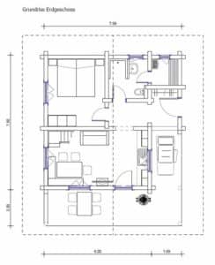 Erdgeschoss Grundriss Ferienhaus