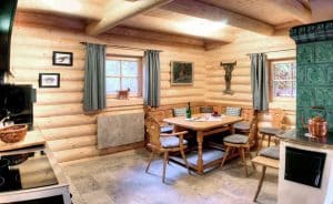 Rundholz Wohnblockhaus Küche