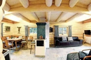 Rundholz Wohnblockhaus Wohnraum