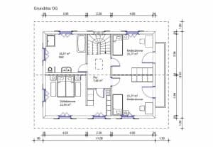 Wohnhaus - Blockhaus - Grundriss OG - Perr Blockhausbau